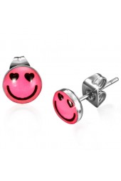 SALE - 7mm  rožiniai ,,In Love" auskarai